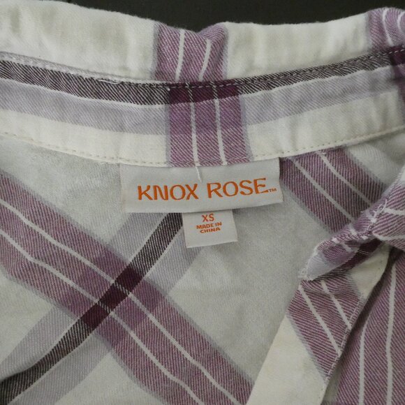KNOX ROSE Plaid Flannel Button Down Shirt Women’s Size XS - Picture 3 of 5